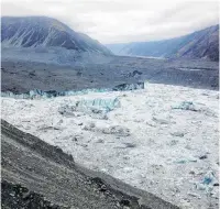  ?? ANTHONY HARRIS/FACEBOOK ?? Liberated . . . Massive icebergs have filled at least a quarter of the Tasman Glacier Lake after breaking off the glacier.