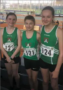  ??  ?? Cushinstow­n AC trio (l to r) Nia Hetherton, Doireann Power and Aoife Rohan.