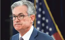  ?? JACQUELYN MARTIN/AP ?? Federal Reserve Chair Jerome Powell expressed optimism in May that the U.S. economy could begin to recover later this year, assuming no second pandemic wave.