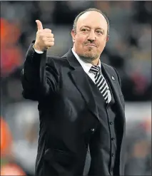  ?? Picture: GETTY IMAGES ?? JOB DONE: Newcastle United manager Rafa Benitez celebrates victory and promotion after the Championsh­ip match against Preston North End at St James’s Park on Monday