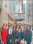  ?? SUBMITTED ?? The Legends a cappella group in front of Radio City Music Hall. Nina Pezzello is front, center, in black dress.