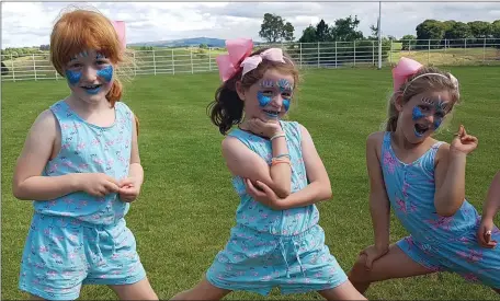  ??  ?? Elyse Meda, Ruby and Bella McGowan strike a pose at the Family Fun Day at Castle Dargan Estate.