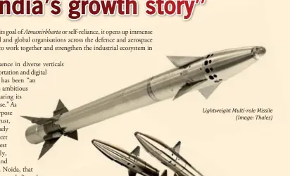  ?? ?? Lightweigh­t Multi-role Missile (Image: Thales)