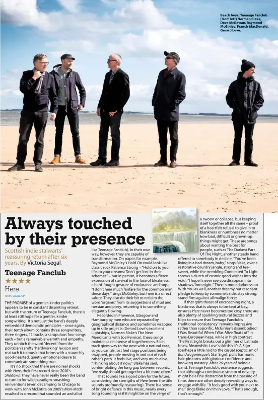  ??  ?? Beach boys: Teenage Fanclub (from left) Norman Blake, Dave McGowan, Raymond McGinley, Francis MacDonald, Gerard Love.
