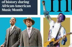  ?? ASSOCIATED PRESS, SONY TRISTAR, UNIVERSAL PICTURES ?? CLOCKWISE FROM TOP LEFT: Go-go pioneer Chuck Brown is highlighte­d in the documentar­y “The Beat Don’t Stop” on TV One. You’ll find Prince on the streaming service Brown Sugar, which is showing the documentar­y “Prince: A Purple Reign.” Beyonce Knowles portrays Etta James in “Cadillac Records,” and Outkast duo Andre 3000 and Big Boi star in “Idlewild” – both films are airing this month on Bounce TV.