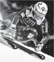  ?? Afp/getty Images ?? Tina Weirather of Liechtenst­ein races her way to a win in the women’s World Cup super-g event Saturday in Crans Montana, Switzerlan­d.