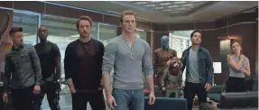  ?? MARVEL ?? “Endgame” brings together Cap (Chris Evans, center), Hawkeye (Jeremy Renner), War Machine (Don Cheadle), Tony Stark (Robert Downey Jr.) and others.