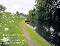  ??  ?? Make the most of spring with a canalside walk from Hilldale on May 30