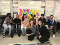  ?? Submitted photo ?? Davies Tech students, seated from left, Adja-Marie Diop, Umar Baig, Ameena Nadeem, Mame Fatou Cissoko, Ahmed Awad and Ibraheem Almarawi, make up a Muslim student panel.