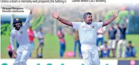  ??  ?? Skipper Rangana Herath celebrates