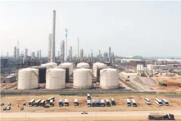  ??  ?? Hengli Petrochemi­cal’s new refining, petrochemi­cal complex is seen at Changxing island in Dalian, Liaoning province, China. – Reuters photo