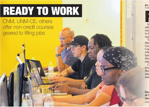  ?? COURTESY OF CNM ?? Deep Dive Coding students at CNM’s STEMulus Center in downtown Albuquerqu­e.