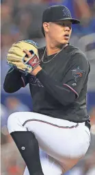  ?? SAM NAVARRO/USA TODAY SPORTS ?? Marlins rookie starting pitcher Jordan Yamamoto has a 1.24 ERA through five starts in the major leagues.