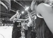  ?? PAUL BEATY AP ?? Chicago Sky’s Candace Parker (left) celebrates with teammates after advancing to the WNBA Finals.