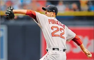  ?? STEVE NESIUS/AP PHOTO ?? Boston Red Sox starter Rick Porcello throws a pitch in the first inning Wednesday against the Tampa Bay Rays.