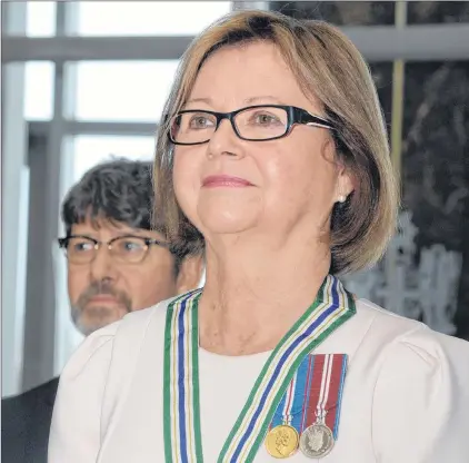  ?? JOE GIBBONS/THE TELEGRAM ?? Judy Foote was installed as the province’s 14th lieutenant-governor during a ceremony Thursday morning in the House of Assembly.