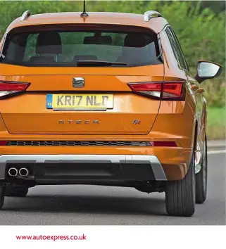  ??  ?? HANDLING Lowered suspension and stiffer springs are part of the FR package, and while the ride is firmer than the standard car’s, the new settings don’t have much effect on the Ateca’s already entertaini­ng handling