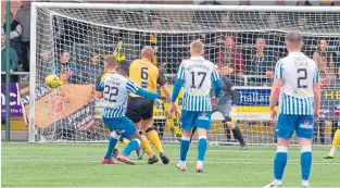  ?? ?? Alfredo Agyeman curls the ball into the net as Kelty go in front at Annan