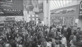  ?? TRIBUNE NEWS SERVICE ?? Crowds gather at the Outdoor Retailer Winter Market. The trade show was held earlier this year in Salt Lake City, Utah.