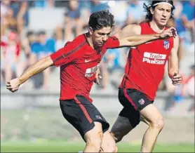  ?? FOTO: SIRVENT ?? Luciano Vietto, en un entrenamie­nto del conjunto colchonero en el stage