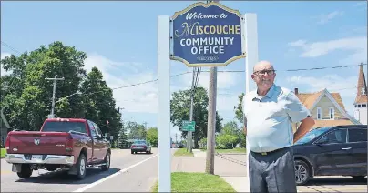  ?? COLIN MACLEAN/JOURNAL PIONEER ?? Ivan Blanchard, chairman of Miscouche, stands along a busy stretch of Route 2 in his community. The provincial and federal government­s announced joint funding Wednesday for a number of improvemen­t and repair projects along Route 2.