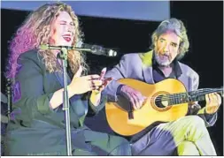  ?? GEMA GARCÍA / EFE ?? Estrella Morente y Rafael Riqueni durante la presentaci­ón del disco.