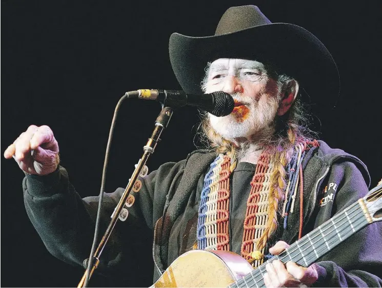  ??  ?? Music legend Willie Nelson performs live for thousands of fans at Rexall Place in 2005. Nelson returns to town to play this year’s Big Valley Jamboree on Friday.
