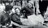  ??  ?? Shane van Gisbergen and Scott McLaughlin visited the original garage of Bruce McLaren in Remuera Rd, Auckland. The family lived directly above the workshop. Below, Bruce McLaren with Wally Willmott and Patty McLaren.