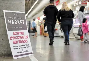  ?? BARRY GRAY THE HAMILTON SPECTATOR FILE PHOTO ?? The Hamilton Farmers’ Market board asked the city to match a federal program that offers 75 per cent rent relief for business operators.