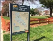  ?? MEDIANEWS GROUP FILE PHOTO ?? Orange fencing remains around the Cross Street entrance to Pollock Park in Pottstown.