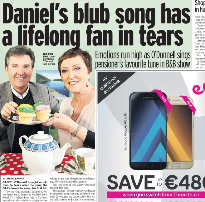  ??  ?? TEA FOR TWO
Daniel and Majella O’donnell take a break