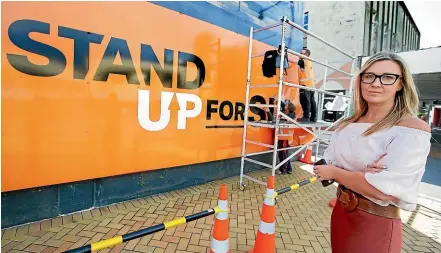  ?? ROBYN EDIE/STUFF ?? Stand Up for SIT campaign organiser Carla Forbes is planning a sea of orange for Education Minister Chris Hipkins.