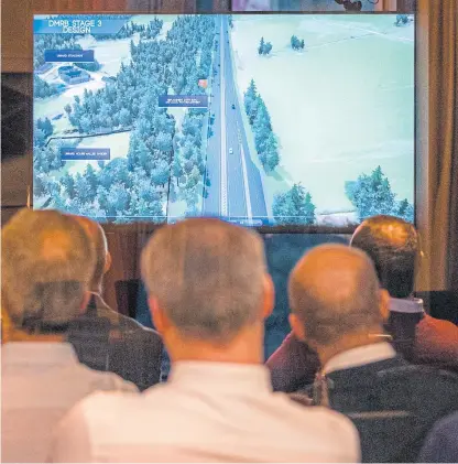  ?? Pictures: Steve MacDougall and Kim Cessford. ?? Clockwise from main: Video explaining the plans as part of the public inquiry, a map of the route and MSP Murdo Fraser.