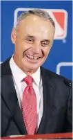  ?? MARK MULLIGAN/THE ASSOCIATED PRESS ?? Major League Baseball commission­er Rob Manfred said in October he is not worried about getting a deal done.