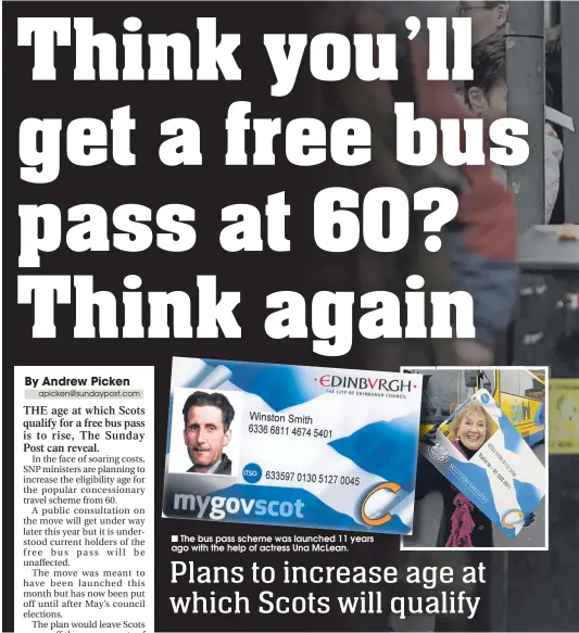  ??  ?? The bus pass scheme was launched 11 years ago with the help of actress Una McLean.