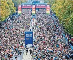  ?? Foto: AFP ?? 37 000 Teilnehmer sind beim Berlin-Marathon am Start.