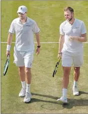  ?? Julian Finney Getty Images ?? MIKE BRYAN, left, has teamed with fellow American Jack Sock to reach the men’s doubles final.