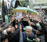  ?? /Marwan Tahtah/Getty Images ?? Fury and grief: Supporters of Hamas during the funeral of deputy leader Saleh al-Arouri.