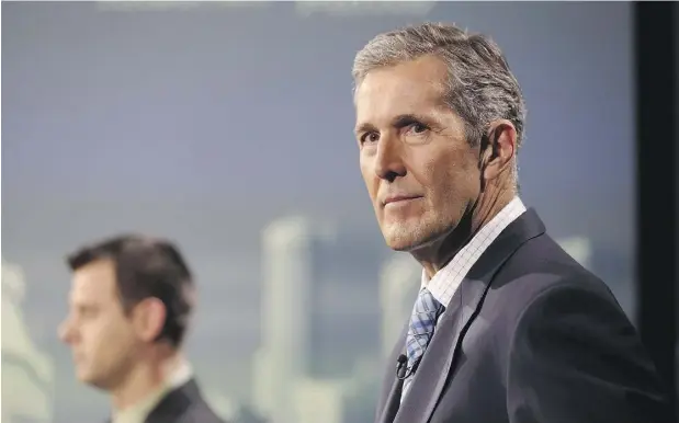  ?? TREVOR HAGAN / THE CANADIAN PRESS ?? PC Leader Brian Pallister rode to victory in Manitoba Tuesday on a pledge to focus on infrastruc­ture, increase trade and reverse a sales tax hike.