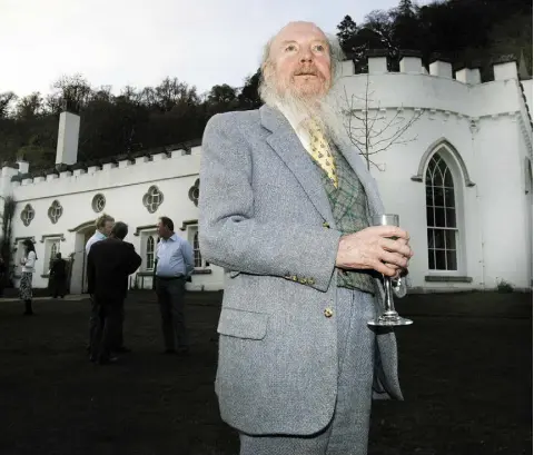  ??  ?? CUSTODIAN: Above, the late Garech Browne at Luggala. Right, Paul McGuinness with Sarah Owens and Brenda Jordan in Luggala for the sale of estate ‘clutter’. Photos: David Conachy. Below, Tara Browne, Garech’s brother who was immortalis­ed in song by The...