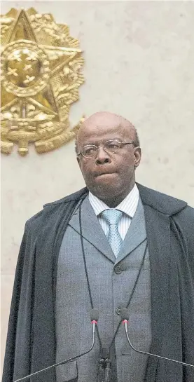  ?? REUTERS ?? Figura. Joaquim Barbosa se mide como candidato para octubre.