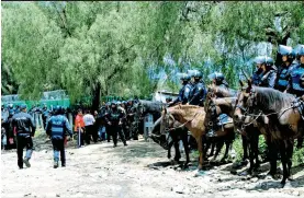  ??  ?? La policía montada también intervino durante el operativo/ CORTESÍA