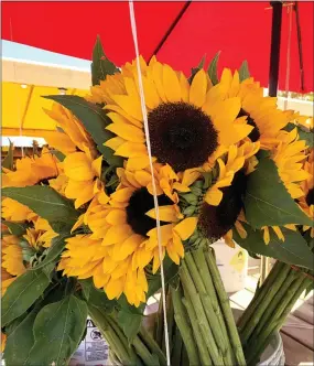  ?? (JESSICA DAMIANO VIA AP) ?? This image provided by Jessica Damiano shows a bouquet of cut sunflowers on Oct. 15, 2019in Mattituck, N.Y.