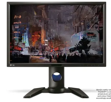  ??  ?? BenQ’s nattily named PG2401PT is clearly aimed at pro artists, and colour fidelity is accordingl­y excellent.