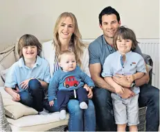  ??  ?? Happy family: Laura and husband Kev with their sons Harry, Bailey and Mylo