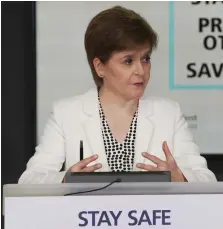  ??  ?? Nicola Sturgeon told hospitalit­y businesses they must collect contact details for all visitors to their premises