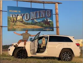  ?? SUBMITTED PHOTO ?? Michael Burlotos after arriving in Wyoming. He has since sold his car and lives in a converted school bus.