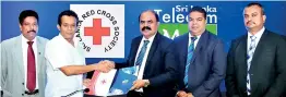  ??  ?? (Left to Right) - Sudath Madugalle - Deputy Director General - Sri Lanka Red Cross Society, Jagath Abeysinghe - Honorary President - Sri Lanka Red Cross Society, P. G. Kumarasing­he – Chairman - SLT Mobitel, Nalin Perera – CEO - Mobitel (Pvt) Ltd,...