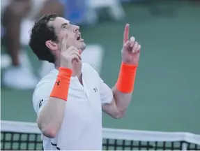  ?? AFP ?? Andy Murray is happy with his play despite being taken to the decider twice this week at the Washington Open