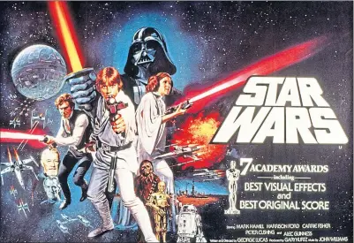  ??  ?? A poster for the first Star Wars movie in 1977